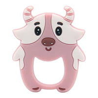 Baby Teether Raccoon Peach