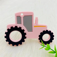 Baby Teether Tractor Pink