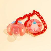 Baby Pacifier With Chain Monster Red