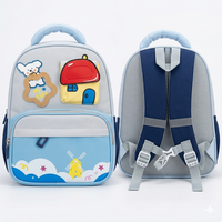 Puppy & Countryside Windmill Children's Backpack Blue