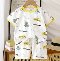 Kids T-Shirt & Short set (Submarine) White (2p-104)