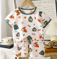 Kids T-Shirt & Short set (DINO) white (2p-106)