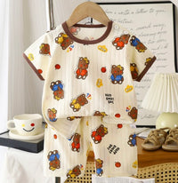 Kids T-Shirt & Short set (Happy Everyday) White (2p-107)