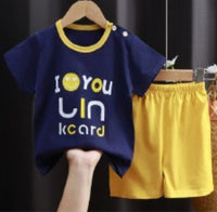 Kids T-Shirt & Short set (Kcard) Blue(2p-118)