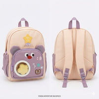 Kids Travel & School Backpack with Bear Design (Light Purplle)